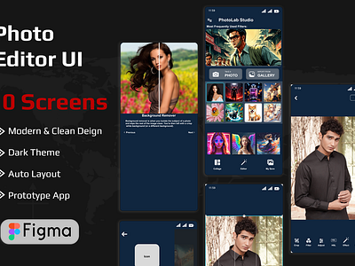 Photo Editor Lab body collage maker design editor figma ios mobile app design moible app phoo photo editor app photo lab photoeditor photoshoot tune ui design