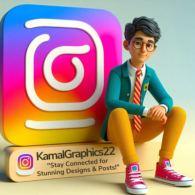 "Hire designer for 'InstaChill' Instagram post creation" dynamic 3d illustrations instachill post design service instagram post creation instagram profile illustration