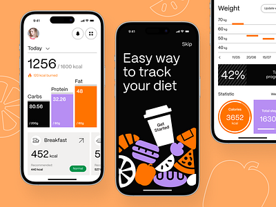 Diet Mobile App app app design best app design design mobile mobile app mobile app design mobile app ui mobile design mobile ui mobile ui design mobile ui ux modern modern app ui redesign ui ui ux ui ux design uiux ux