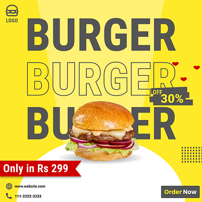 Burger Deal Poster branding burger deal discount figma graphic design health instagram life logo poster screens ui uiux