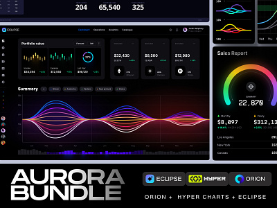 Aurora Bundle 3d animation branding chart dashboard dataviz design desktop graphic design illustration infographic logo motion graphics statistic template ui