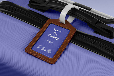 Suitcase Tag Mockup branding design graphic design label logo mockup suitcase tag travel