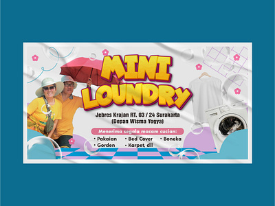 Banner Design "MINI LOUNDRY 2" advertising banner design banners brand identity branding desain grafis design graphic design illustration logo marketing spanduk