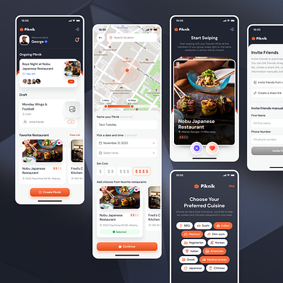 Piknik - Swipe Through Restaurant Choices app design app food ios mobile mobile app mobile design swipe tinder ui ui ux ux