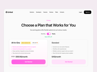 Pricing Plans Section landing plans price subscription ui web design