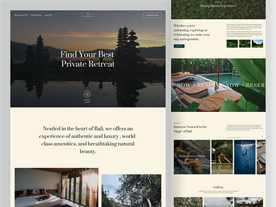 Kamandanu Resort Landing Page bali inspired booking design experiences hospitality hotel landing page luxury resort spa stay travel ui ux villa web web design website wellness