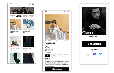 Fashion Mobile App - Clombr. fashion mobile mobile app ui ux design