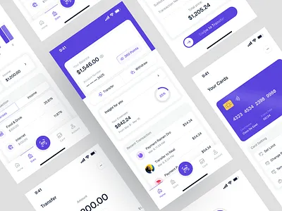 Finance App - Full UI Overview agency app design balance card chart ewallet finance app finance mobile finance online income mobile app mobile application personal finance product design progress bar sekar station transaction ui ux wallet