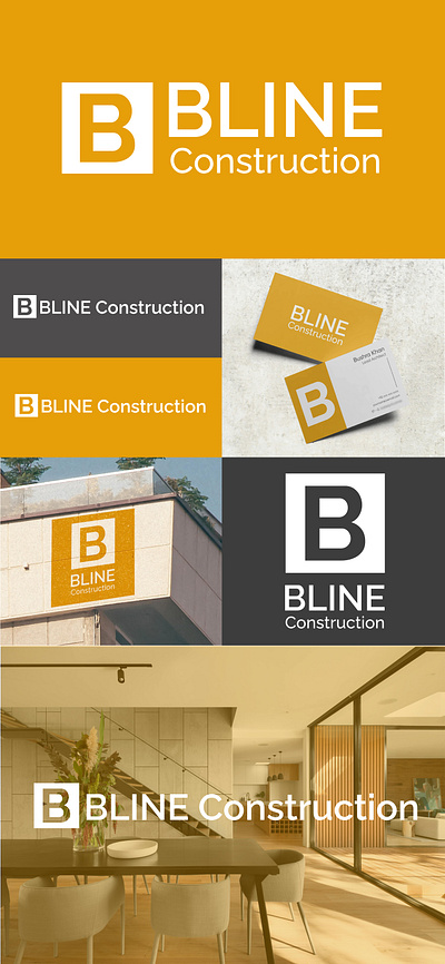 Logo + Business Card Design for BLine Constrictions - Islamabad branding business card design flat graphic design logo vector