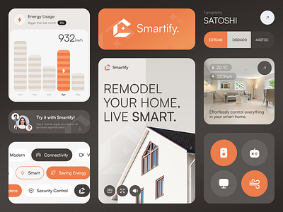 Smartify - Smart Home Branding Exploration ai app automation branding clean color palette company dashboard design exploration illustration logo product settings smart home typography ui ux website whitespace