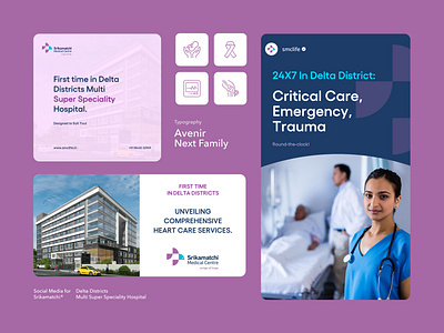 Sri Kamatchi Hospital - Social Media brand branding delta design doctors facebook graphic design guidelines health care healthy living hospital instagram layout minimal mockup modern motion graphics posts social media visual identity