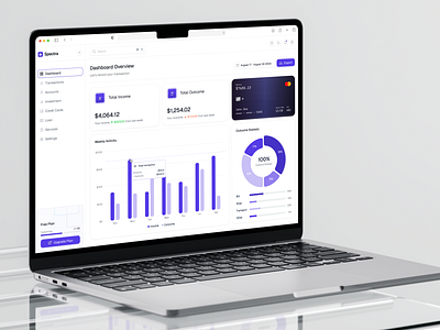 Spectra - Online Banking Dashboard agency analytic bangking card chart clean dashboard data design ewallet finance graphic design online banking product design purple sekar station ui ux wallet web design