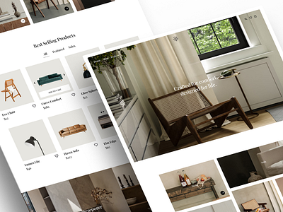 Furniture Shop Landing Page - Nest & Nook furniture ui design