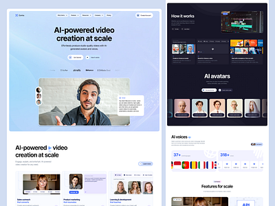 Video Tool AI SaaS Website ai artificial intelegent clean elegant interface landing page landing page design landing page ui layout marketing minimalist product saas ui ux video platform web webdesign website