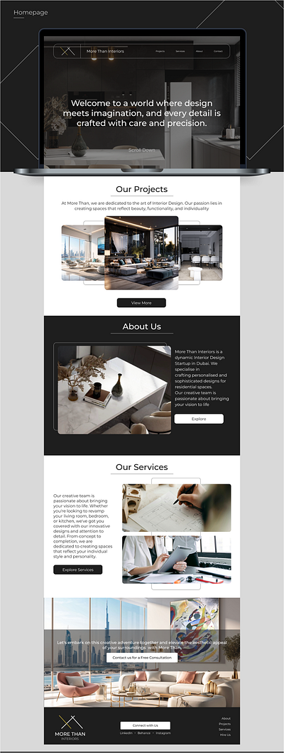 Website Design - More Than Interiors(Dubai) branding interface responsive website ui ux website design