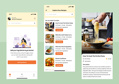 Discover Delicious Recipes with Limited Ingredients mobileapp recipeapp uidesign uxdesign