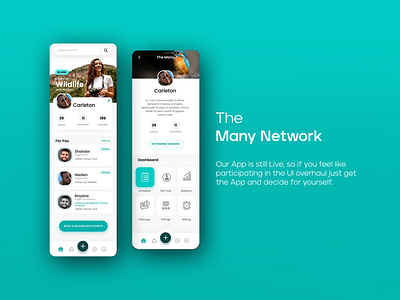 The app 'The Many Network designed' by Ansysoft adobe illustrator adobe photoshop figma mobile app overhaul participating ui