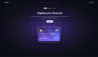 Fintech platform website ui