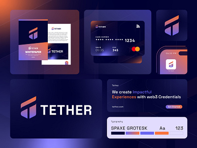 Tether - Logo Design Concept blockchain brand identity branding coin crypto currency icon logo logo design logo identity logotype modern logo symbol t logo tether token wallet web design web3