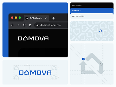 DOMOVA - Branding brand brand identity branding design graphic design illustration logo logo design logotype real estate real estate branding ui webdesign