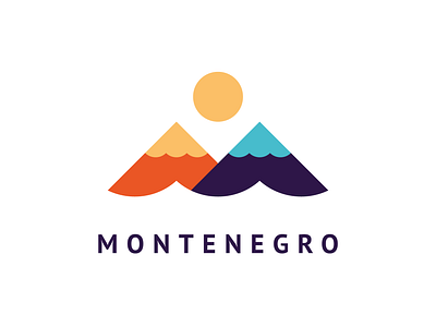 Montenegro branding country logo logotype montenegro mountains sea sun tourism wave