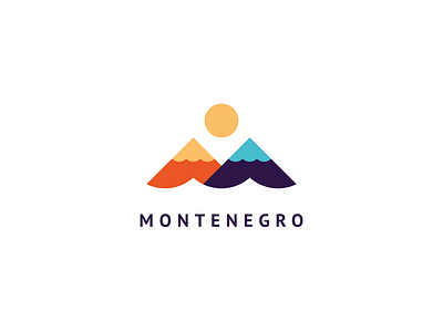 Montenegro branding country logo logotype montenegro mountains sea sun tourism wave