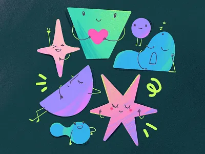 Cute Shapes art character colorful colors creative cute design drawing graphic design hand drawn illustration illustrator procreate shapes star