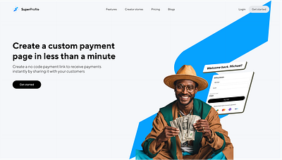 SuperProfile - hero section hero section landing page ui ux