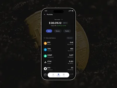 Cryptocurrency portfolio Mobile app design btc cold wallet crypto cryptocurrency design mobile app portfolio product design ton ui ux wallet web3