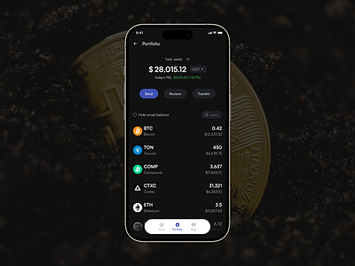 Cryptocurrency portfolio btc cold wallet crypto cryptocurrency design mobile app portfolio product design ton ui ux wallet web3