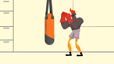 Boxer animation graphic design motion graphics