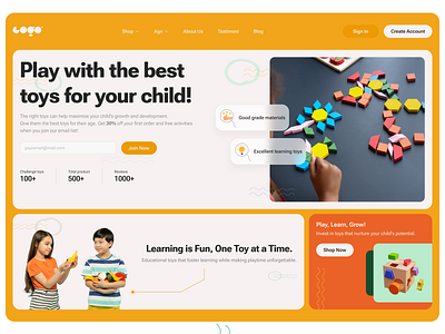 Gogo: Educational Toys Store Website landingpage landingpagedesign toysstore uidesign web design website