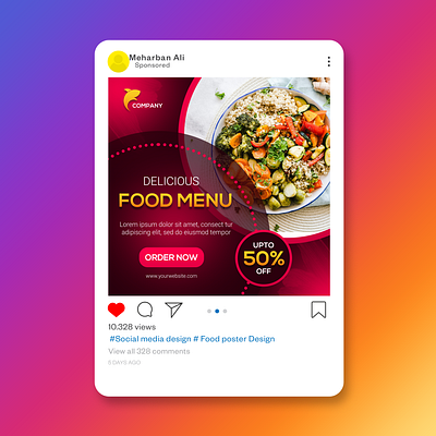 Food Instagram post design, social media promotion, Instagram adobe illustrator adobe photoshop banner branding brochure design flyer food banner design food menu design food poster design graphic design logo motion graphics poster social media design social media post design