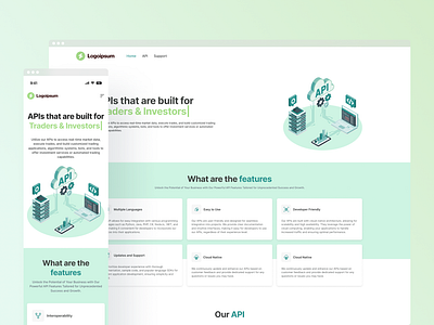 API Doc Landing Page illustration landing page ui