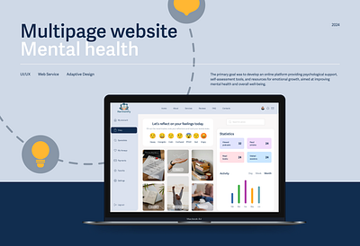 Multipage website design learning mentalhealth multipage multipagewebsite typography ui uiux uiuxdesign userflow ux website