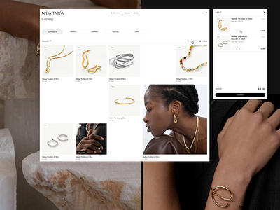 Nida Tabba web design aesthetic beauty catalogue design filter interface jewelry minimalistic passion uiux web