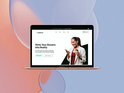 Arete Hub Landing Page landing page ui ui design visual design website
