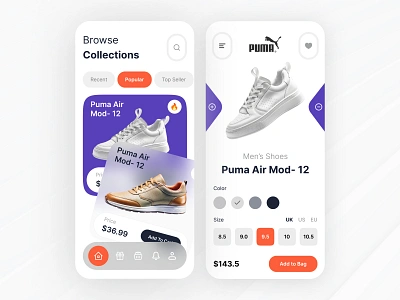 Stylish Shoe App glass morphism mobile app 2024 shoe app trending uiux