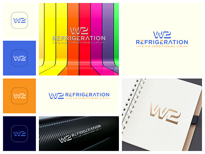 W2 Refrigeration & Air Conditioning Company Logo air conditioning logo brand logo branding business logo company logo creative logo design logo logo design logo designer professional logo refrigeration logo symbolic logo