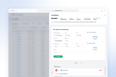 Side Popup Form UI admin panel dashboard design internal web app logistics logistics ui popup design product design saas side popup ui