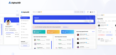 Alpha.MD helps discover the latest therapeutics design figma healthcare healthcare app landing page saas web app web design website