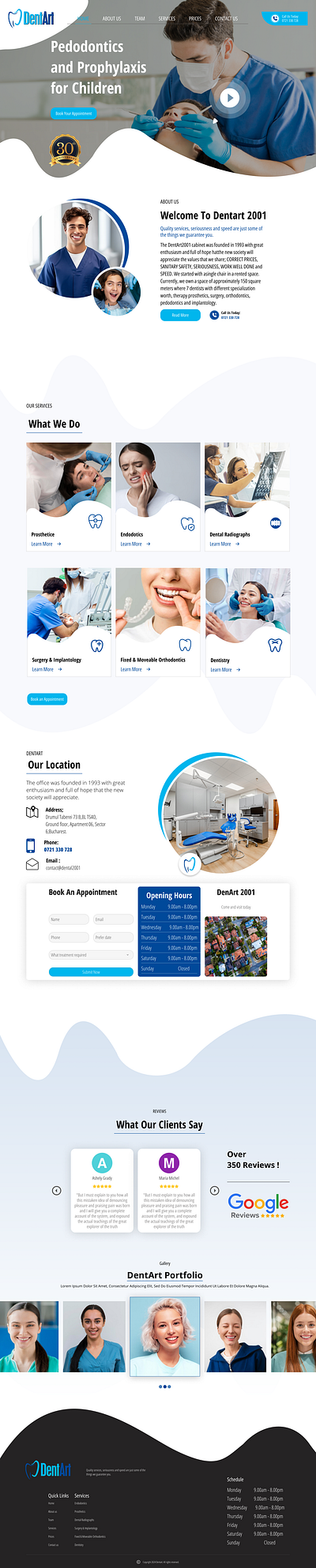 Website for Dentist Clinic adobephotoshop blue website dentist dentistry doctor website figma