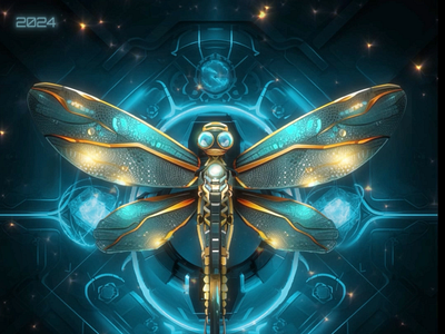 Dragonfly steampunk 2d animation design dragonfly graphic design illustration motion graphics