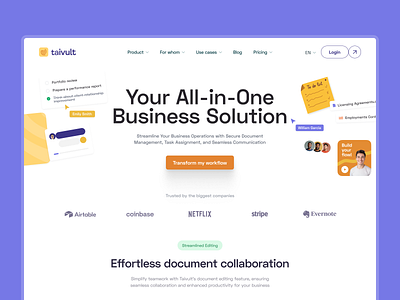 Taivult — Landing page branding clean concept design figma illustration landing minimal mobile saas ui ux website