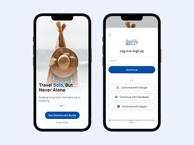 Modern SaaS Login/sign-up mobile app page design authentication logo mobile app onboarding page product design solo travel travel ui ux