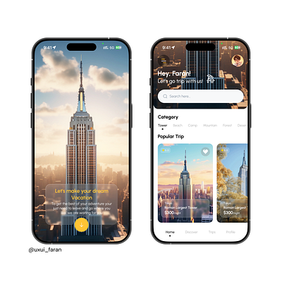 Trip App Ui Design❤ app branding design graphic design illustration logo tower trip typography ui ux vector