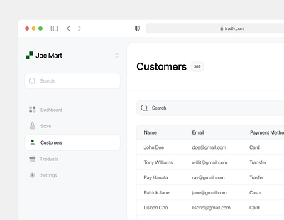 Customer List design figma productdesign ui ux