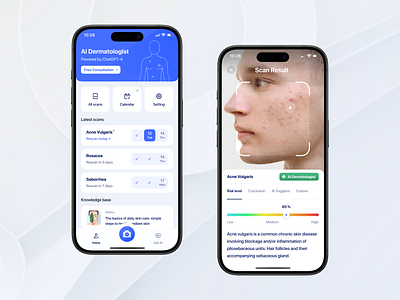 AI Skin Scanner ai app design health home ios scanner ui ux