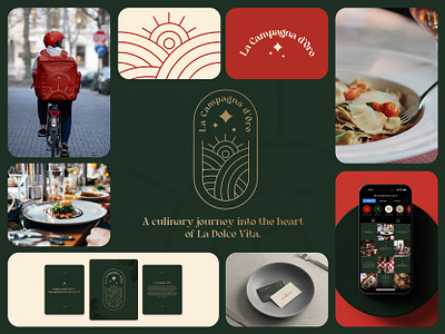 La Campagne d'Oro application branding food italian restaurant logo restaurant ui visit cards