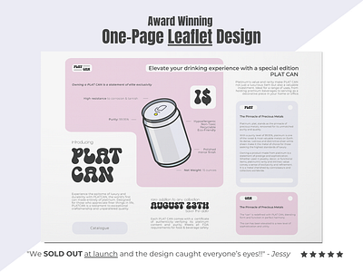 Unique One-Page Leaflet Design for PLAT CAN graphic design layout design leaflet design typography